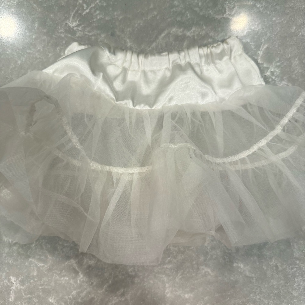 White Layered Ruffle Tulle Petticoat Petti Skirt Toddler Size 2T
